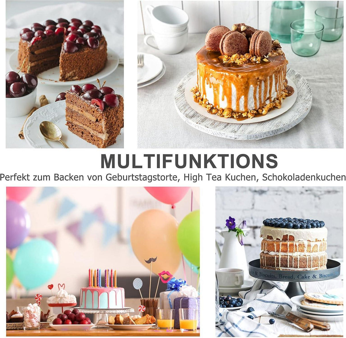 Homikit 16cm Runde Kuchenform aus Edelstahl, 3er