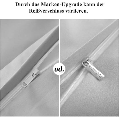 Bettwäsche 155x220 Grau Set mit Kissenbezug Mikrofaser Weich