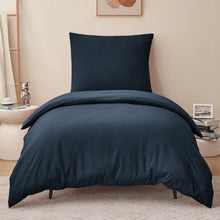 Bettwäsche Set 155x220 Blau Mikrofaser Reißverschluss