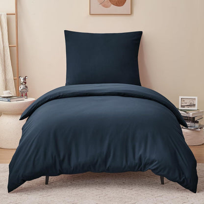 Bettwäsche Set 155x220 Blau Mikrofaser Reißverschluss