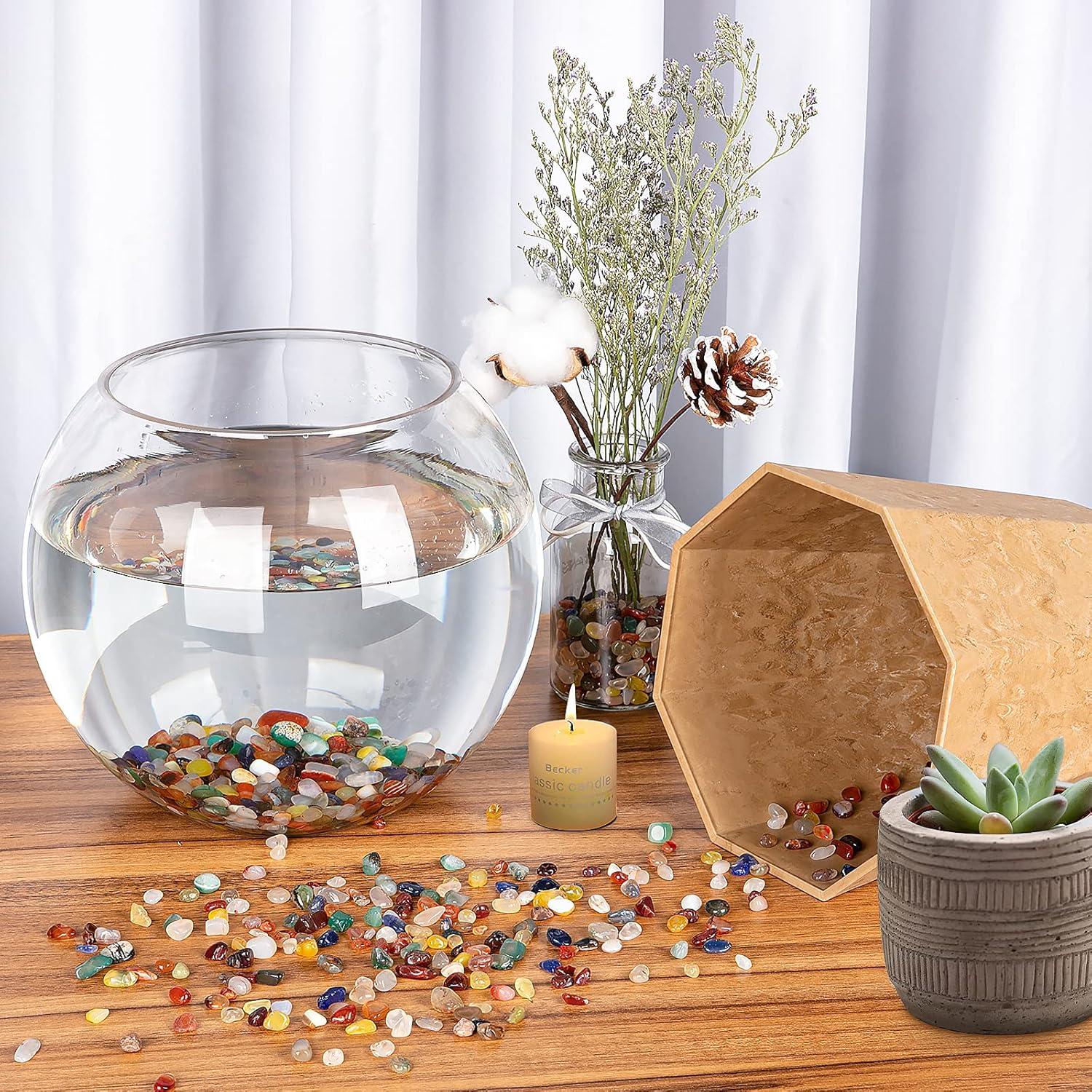Aquarium Kieselsteine Natur Kristall Achat Deko Steine, 680g Gemischt