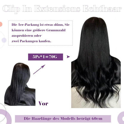 Clip-in Haarverlängerung Echthaar Balayage Blondbraun Ombre