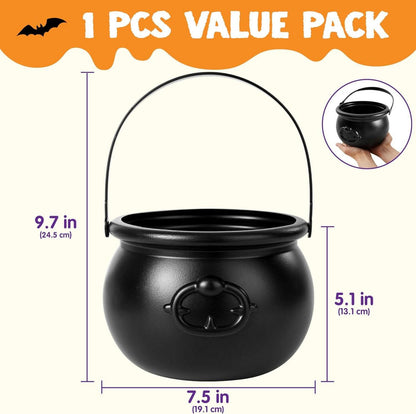 Großer Schwarzer Halloween-Kessel 19,1 cm Süßigkeiteneimer Hexenkessel