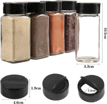 POJAH 12er Gewürzdosen Set 120ml eckig Schwarz Deckel