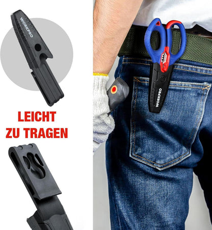 WORKPRO Elektrikerschere Kabelschere Multifunktion Gürtelclip 163MM