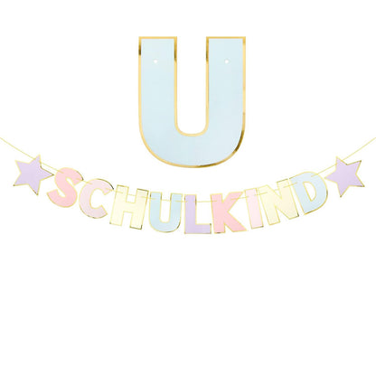 Schulkind Girlande Pastell Einschulung Banner Hänge Deko
