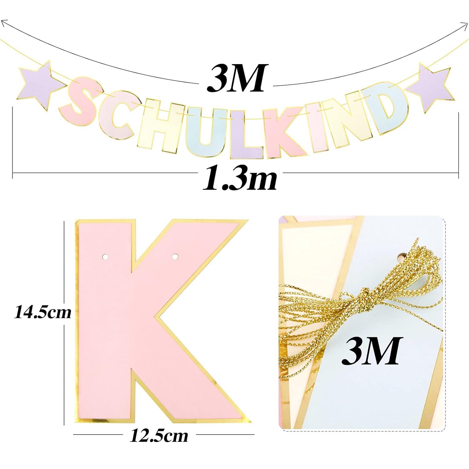 Schulkind Girlande Pastell Deko Einschulung Banner Mädchen Jungen