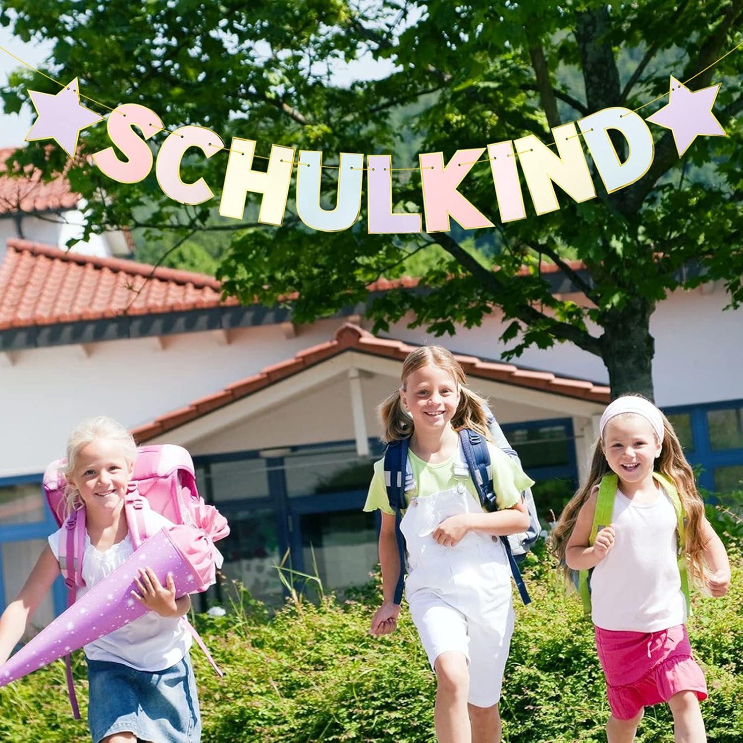 Schulkind Girlande Pastell Deko Einschulung Mädchen Jungen 1. Schultag
