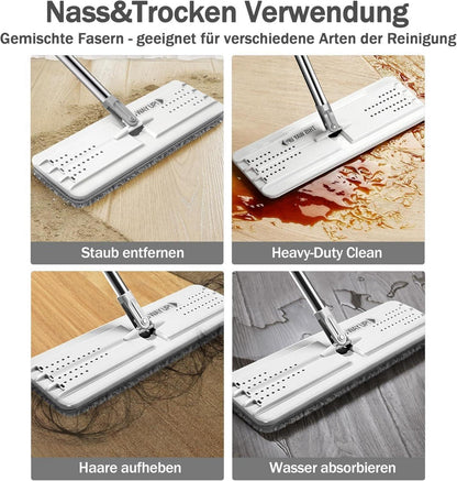Mikrofaser Bodenwischer Mop mit waschbaren Pads Flexibler Moppkopf