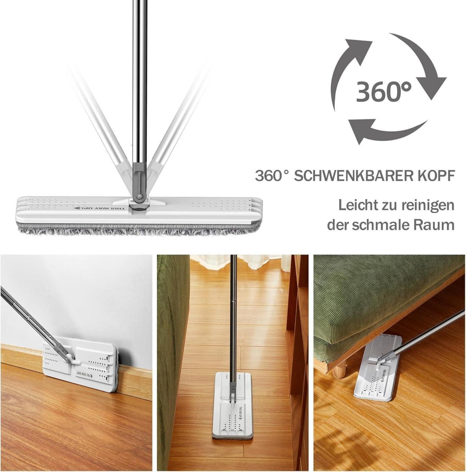 JOYMOOP Bodenwischer Mikrofaser Mops Nasswischer waschbare Pads