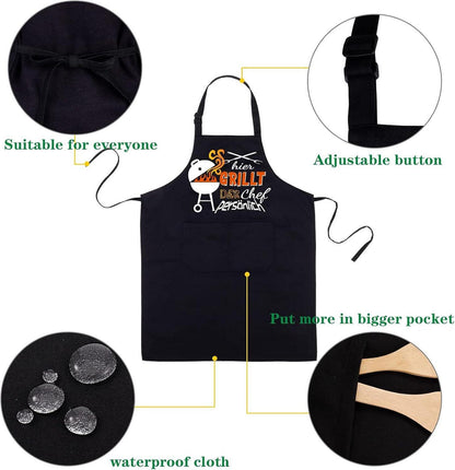 Lustige Grillschürze mit 2 Taschen Baumwolle Herren Multicolor
