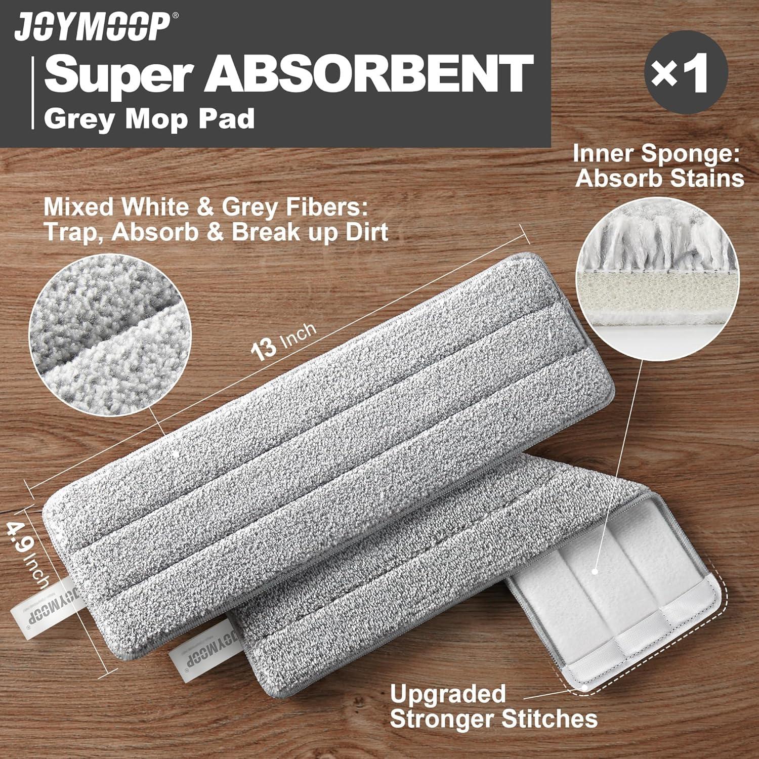 JOYMOOP Mikrofaser Moppad 1er Pack Grau - Waschbar