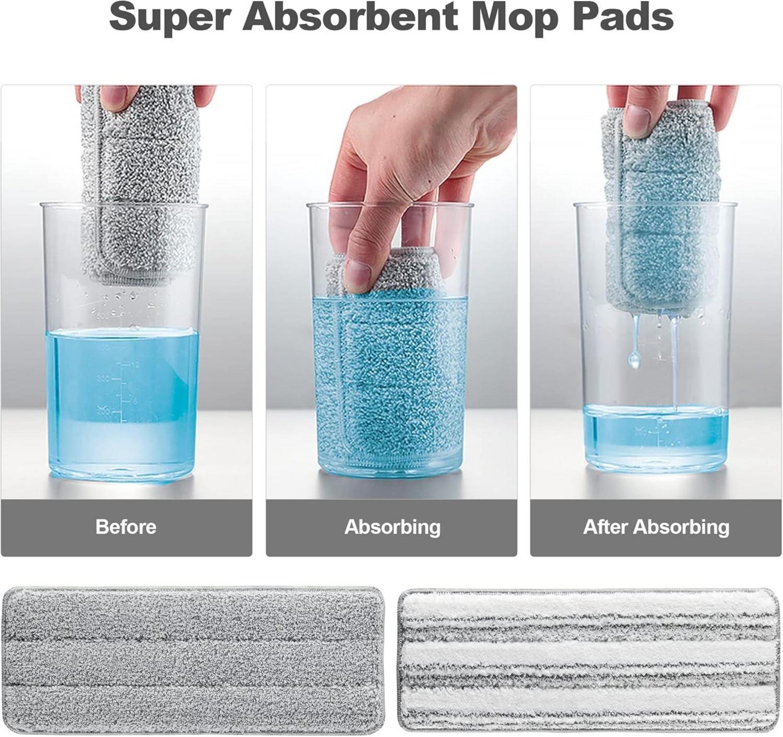 Flache Mikrofaser Mop Pads waschbar grau 1er Pack 33x12,44cm
