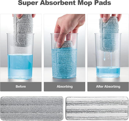 Flache Mikrofaser Mop Pads waschbar grau 1er Pack 33x12,44cm