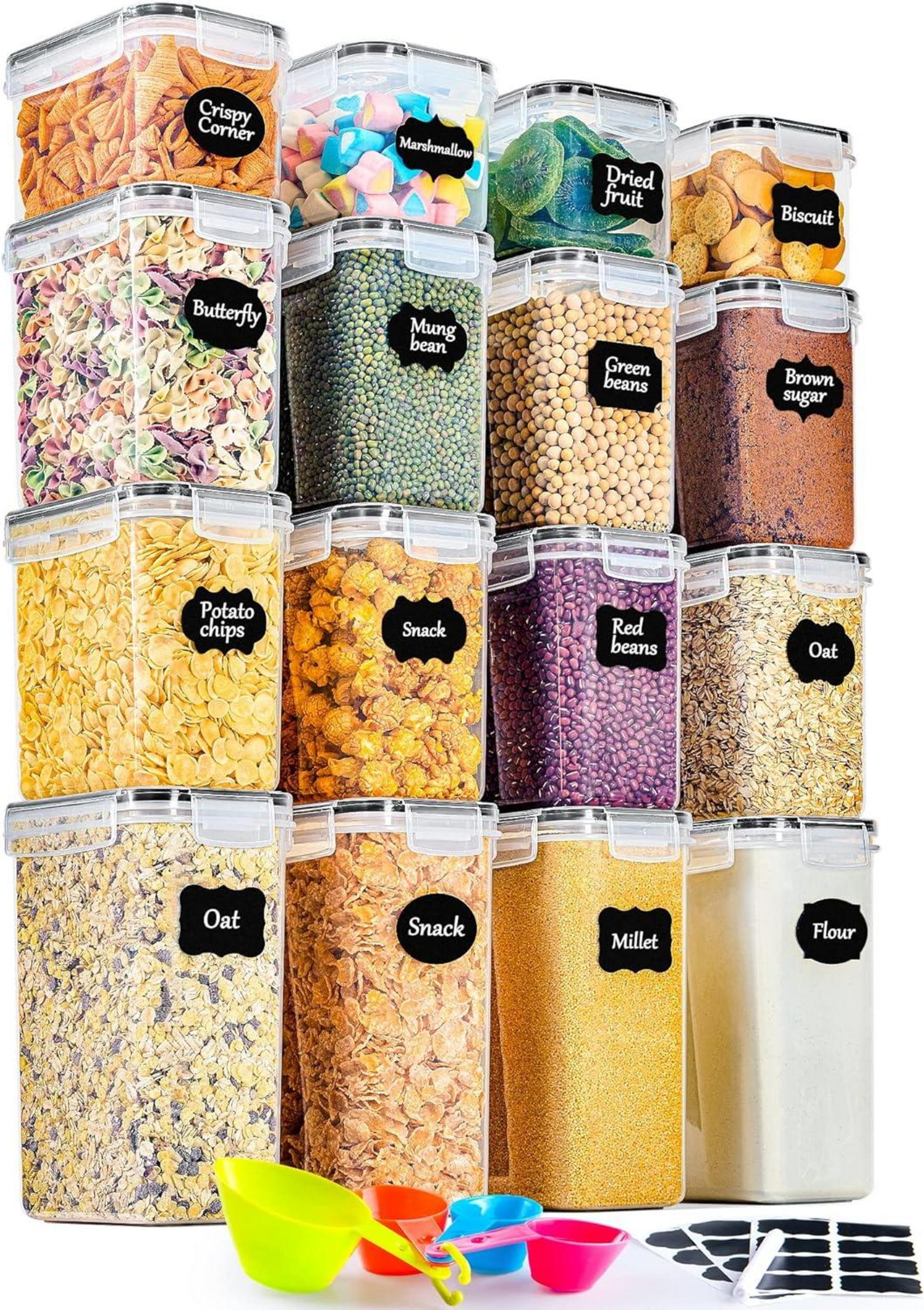 Luftdichte Vorratsdosen 16er Set Müsli Mehl Kaffeebohnen