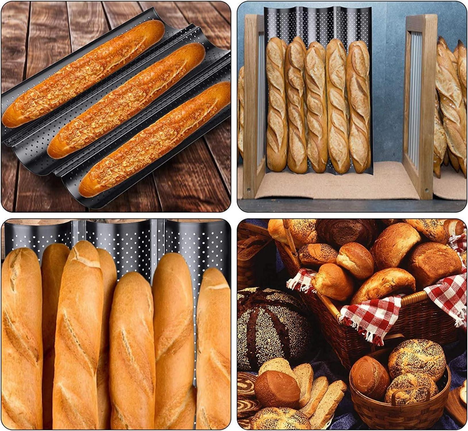 Baguette Backform 4 Baguettes 38x33x2cm Schwarz Antihaftbeschichtet