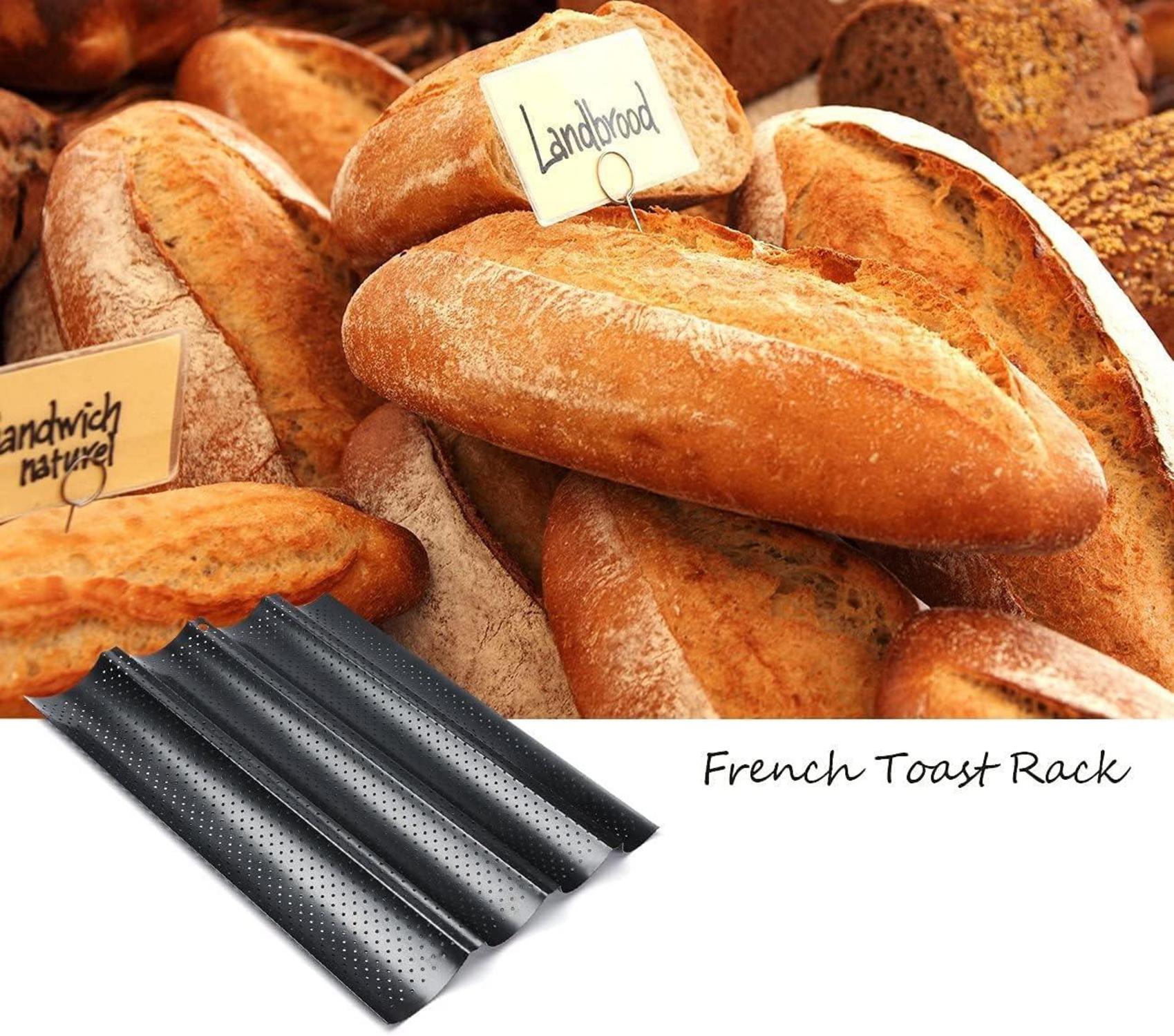 Baguette Backform Brot Backen Zubehör Antihaftbeschichtet 4 Baguettes 38x33cm