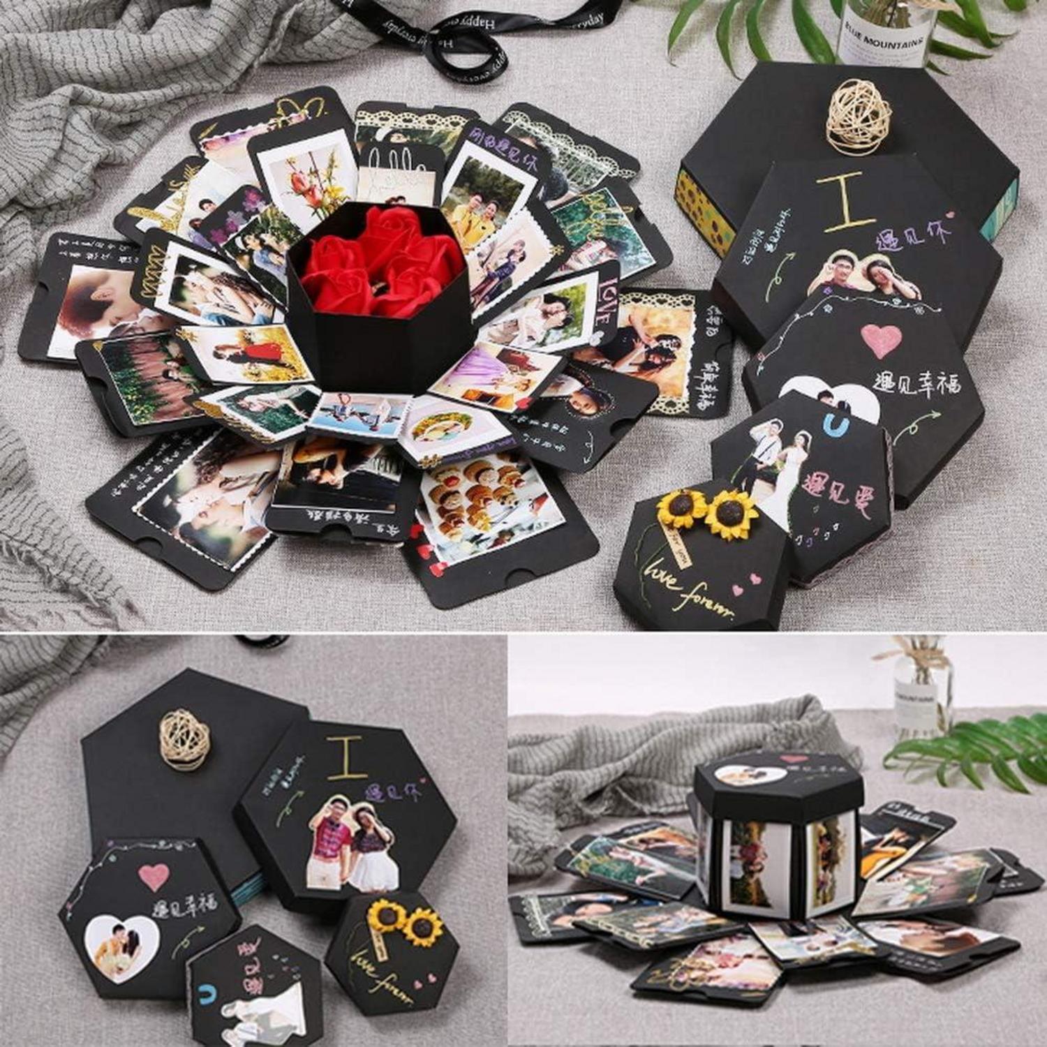 DIY Explosionsbox Fotoalbum Scrapbook Geschenk Muttertag Hochzeit