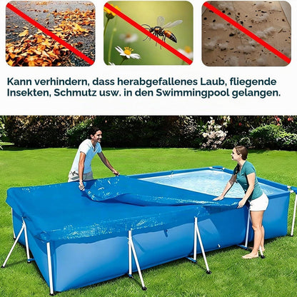 Rechteckige Poolabdeckung 400x211 cm, Wasserdicht & Winddicht