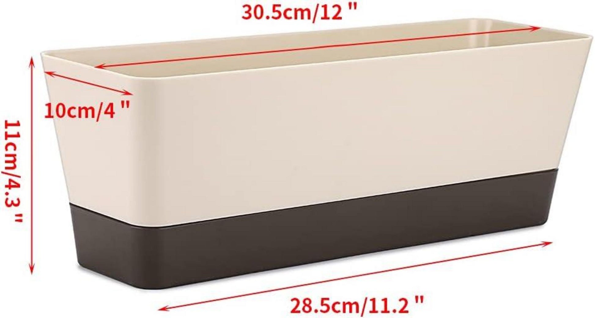 Rechteckiger Blumenkasten Kunststoff 30,5cm 3er Set Sukkulenten