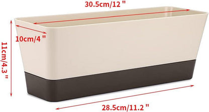 Rechteckiger Blumenkasten Kunststoff 30,5cm 3er Set Sukkulenten