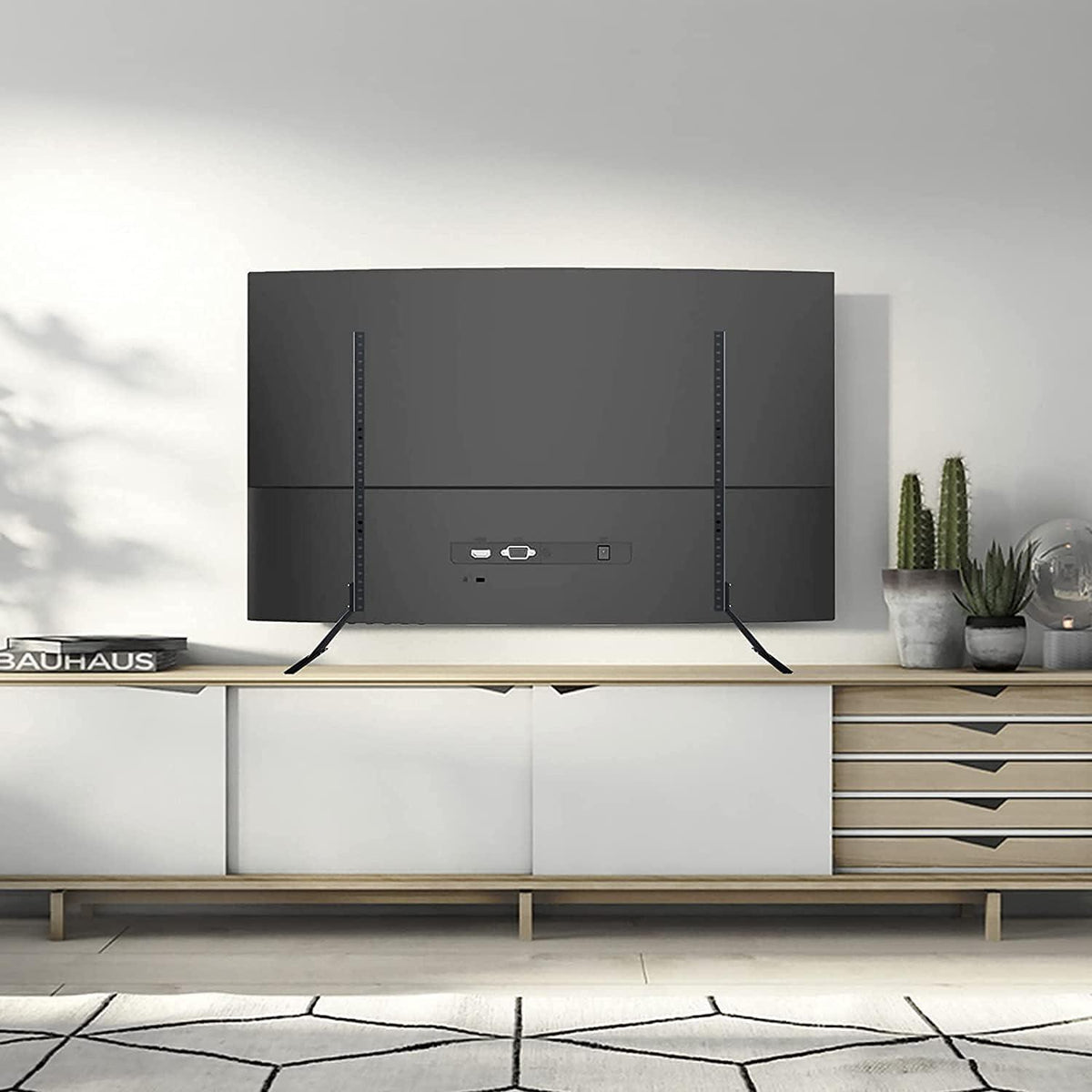 Universal TV Standfuss 27-85 Zoll Flach Curved TV Ständer Höhenverstellbar bis 50KG