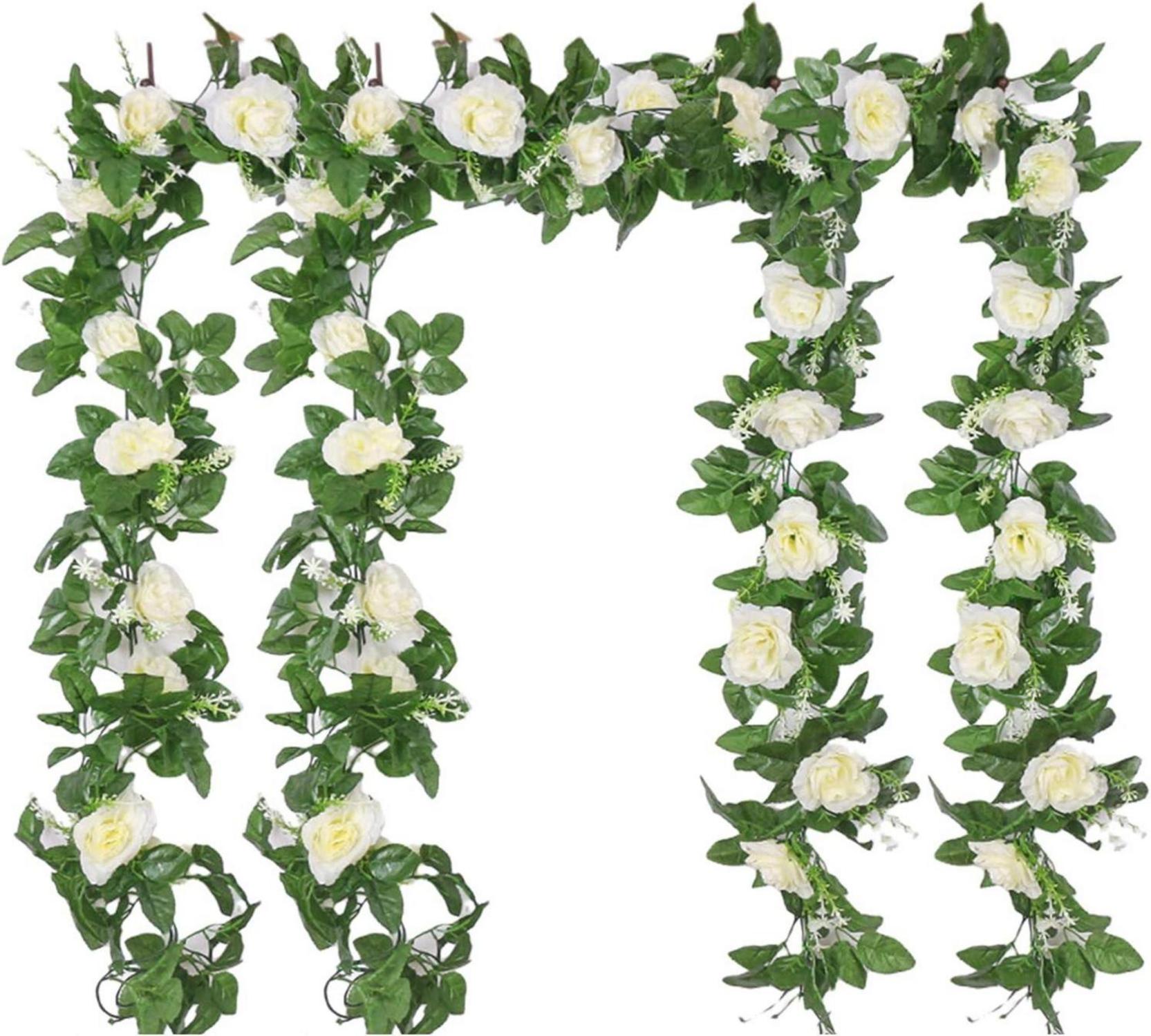 Künstliche Rosen Girlande Seidenblumen Hängend Hochzeit Garten Deko