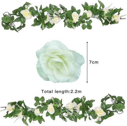 Künstliche Rosen Girlande Seidenblumen Hängend Deko