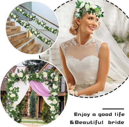 Künstliche Rosen Girlande Seidenblumen Hängend Hochzeit Garten Deko