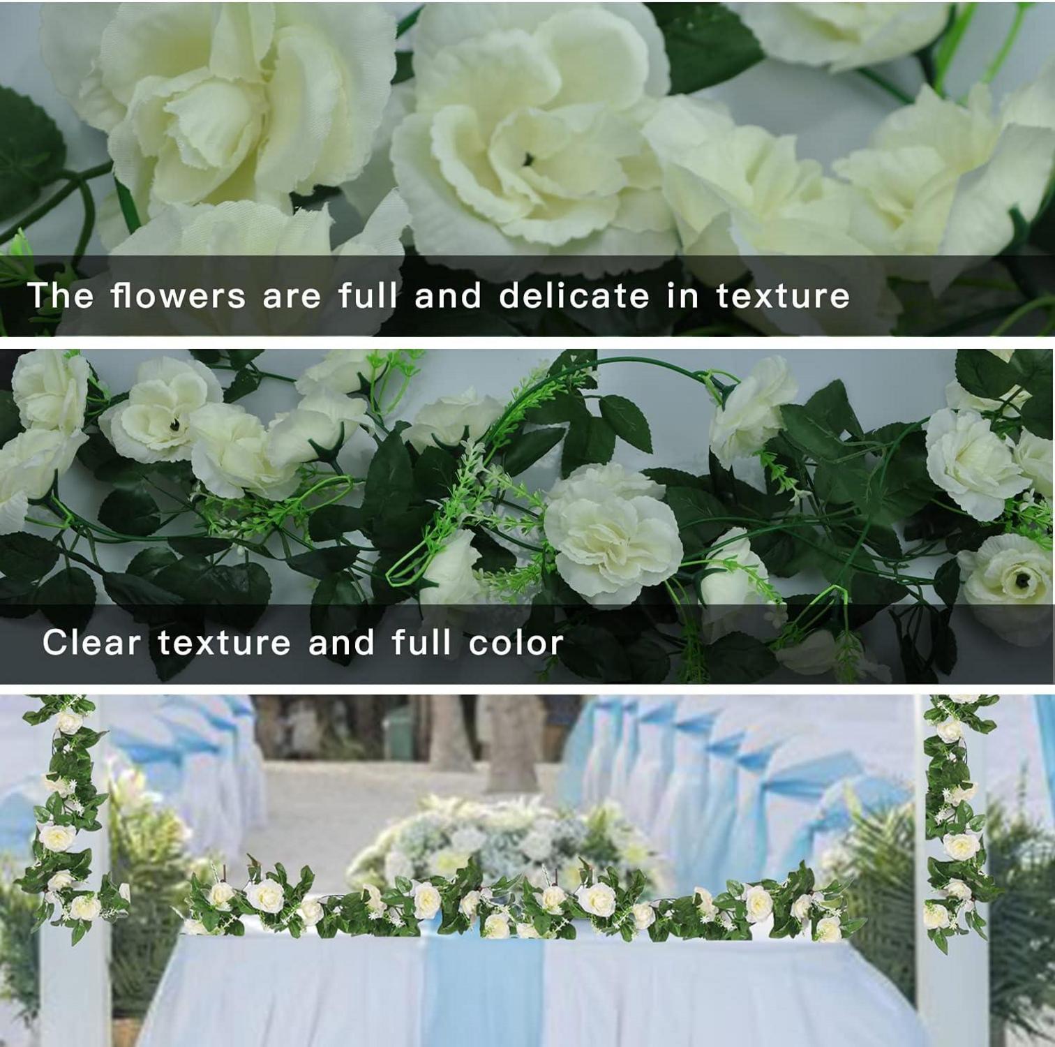 Künstliche Rosen Girlande Blumengirlande 4x2,2m Seidenblumen