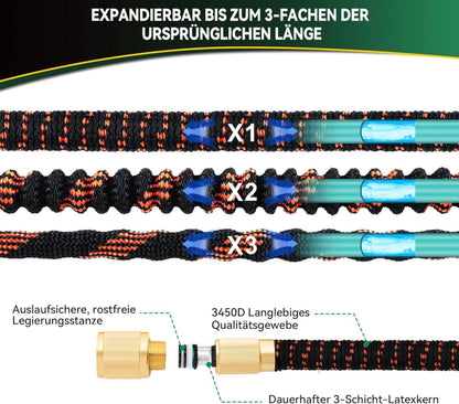 Flexibler Gartenschlauch 30m Latex Wasserschlauch 3/4 Zoll