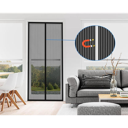 Magnetischer Fliegengitter Türvorhang für Balkon und Terrassentür, Schwarz 90x230cm