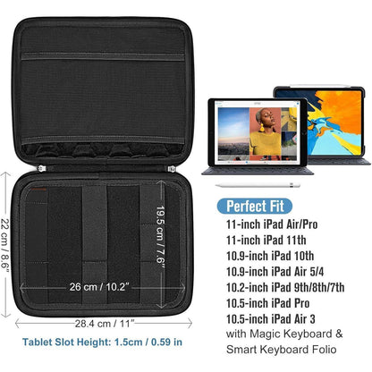 iPad Hülle mit Organizer, Moosgrün, Spritzwasserfest