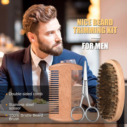 Bartpflegeset Geschenkset mit Bartroller und Bartwuchsmittel