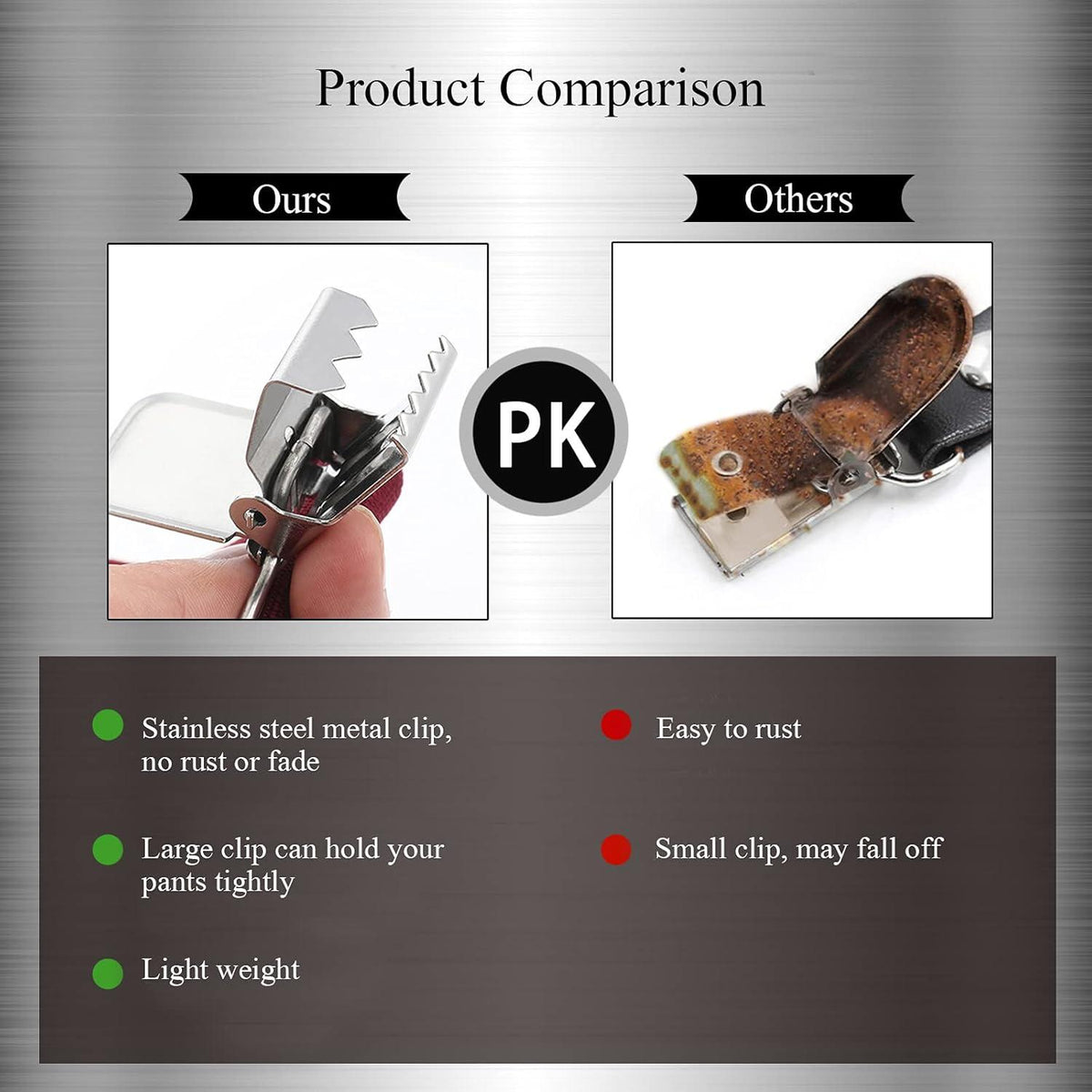 Hosenträger für Herren 5cm breit mit Starken 4 Metall Clip X-Form Lang