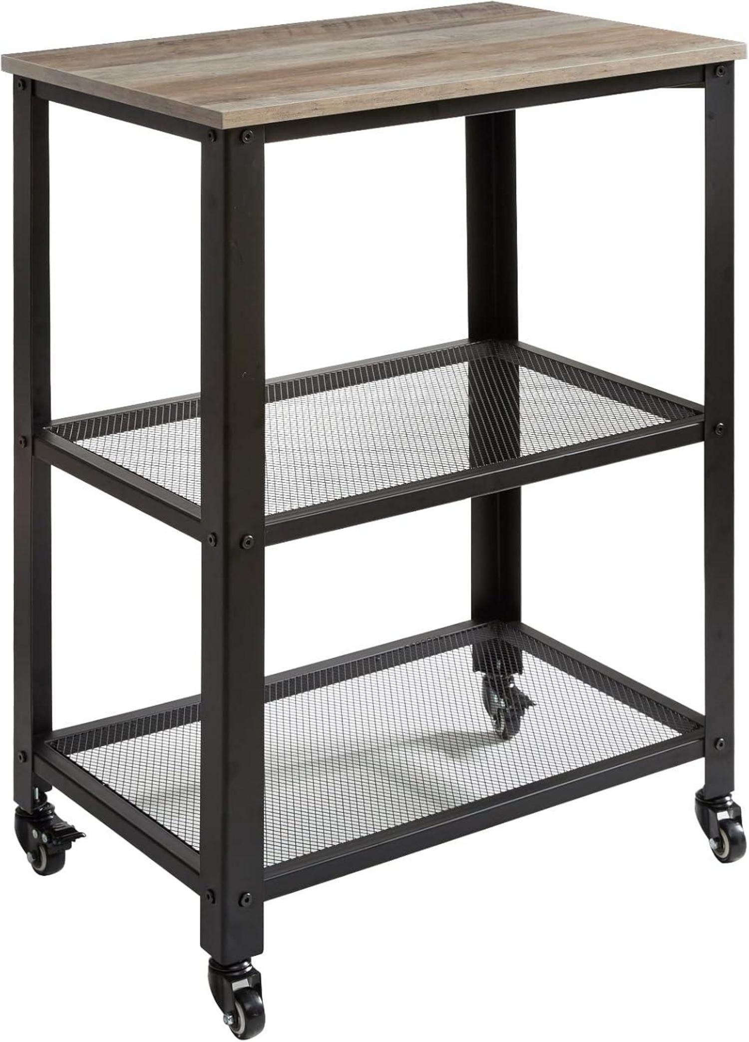 Servierwagen Küchenregal Rollwagen 3 Ablagen Stahlgestell 60x40x81cm