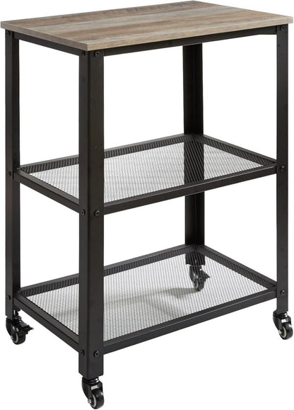 Servierwagen Küchenregal Rollwagen 3 Ablagen Stahlgestell 60x40x81cm