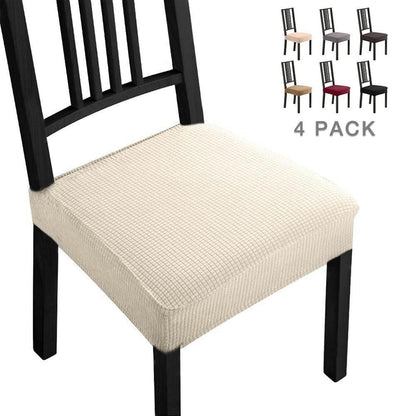 Stuhlhussen 4er-Set Elastisch Cremeweiß Modern