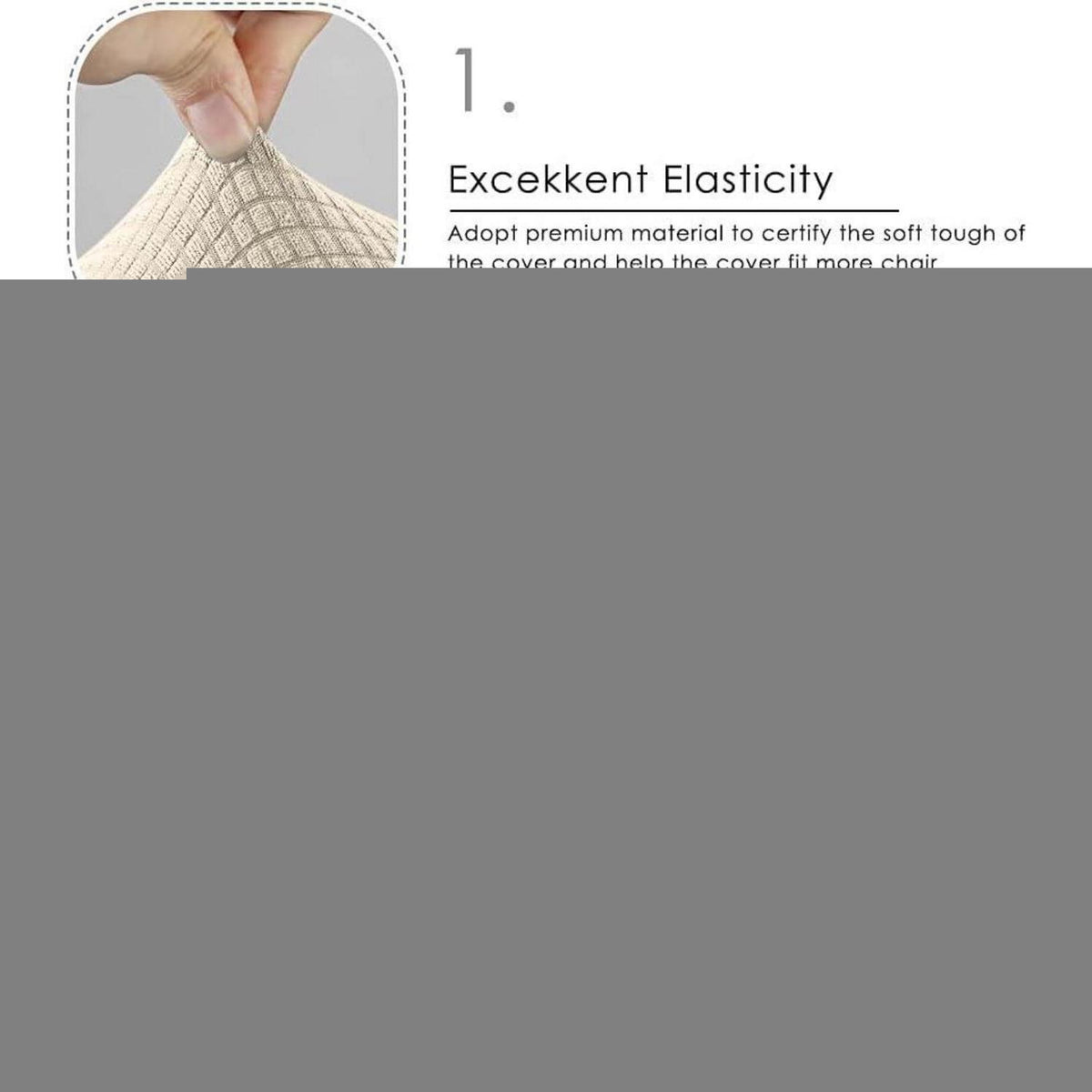 Stuhlhussen 4er-Set Elastisch Cremeweiß Modern