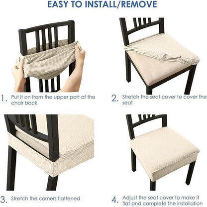 Stuhlhussen 4er-Set Elastisch Cremeweiß Modern