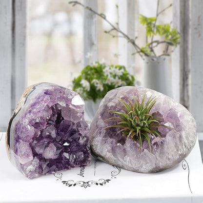 Natürlicher Amethyst Druse Groß Kristall Cluster Quarz Stein