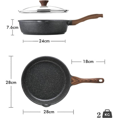 Antihaft Pfanne 28cm mit Deckel, Schweizer