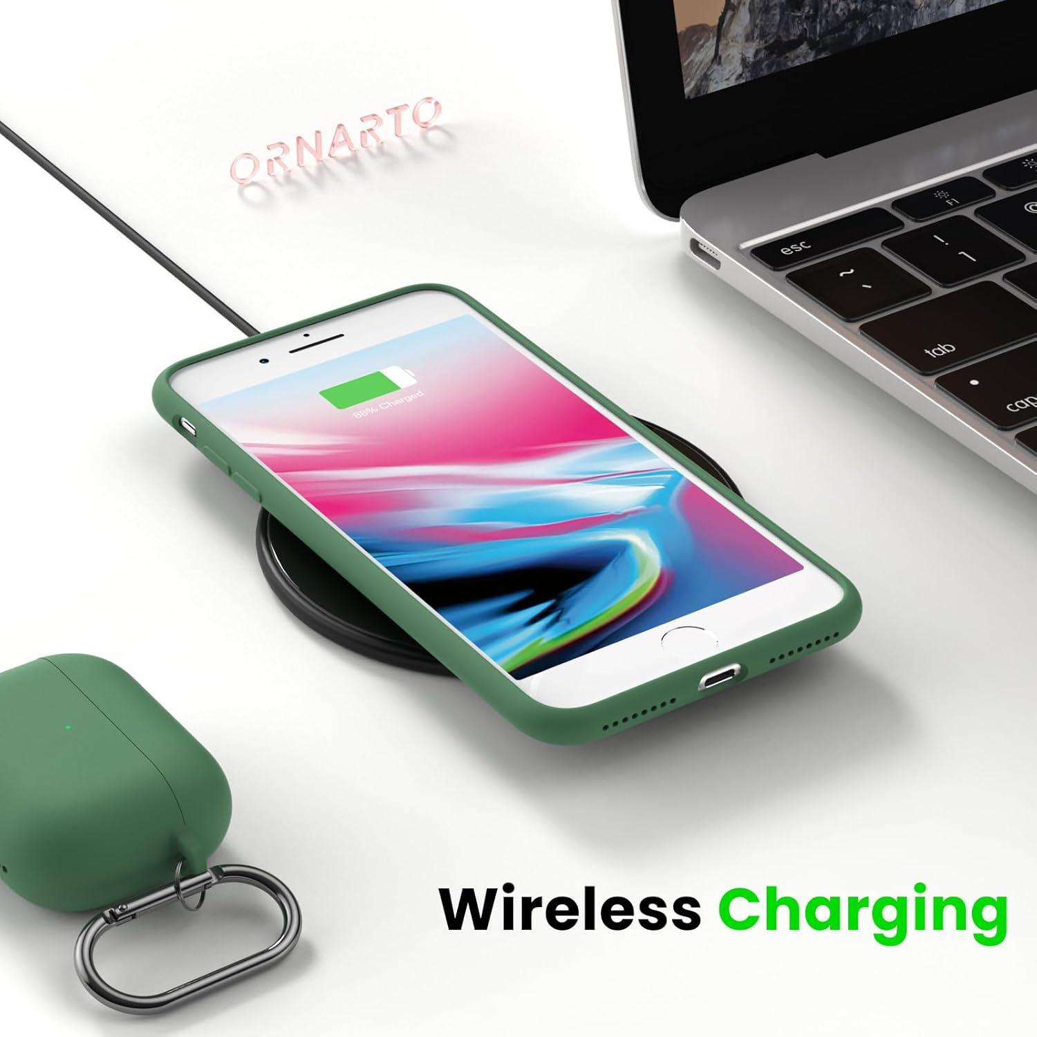 ORNARTO iPhone 8 Plus 7 Plus Hülle Silikon Case Voller Schutz 5,5 Zoll