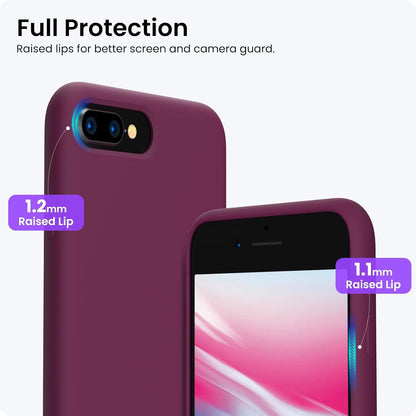 ORNARTO Silikon Case für iPhone 7 Plus/8 Plus - Ultra Dünn - Weinrot