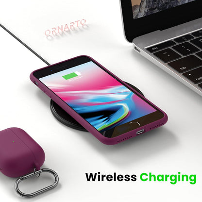 iPhone 8 Plus 7 Plus Silikon Case Hülle Ultra Dünn Flüssig Silikon Weinrot