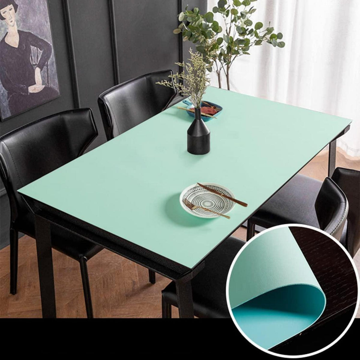 PU Tischdecke Wasserdicht Grün+Blau 90x180cm