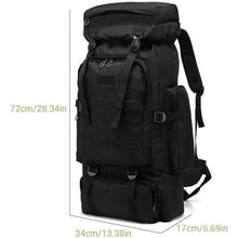 Großer Wanderrucksack 60-80L wasserdicht für Herren & Damen Schwarz
