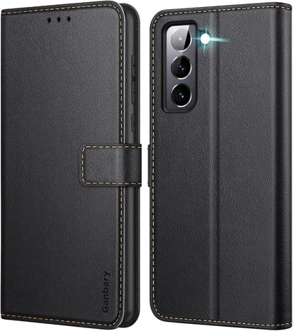 Handyhülle Samsung Galaxy S21 FE 5G Leder Tasche Schwarz
