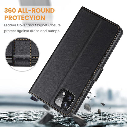 Handyhülle für Samsung Galaxy A22 5G Premium Leder Schwarz
