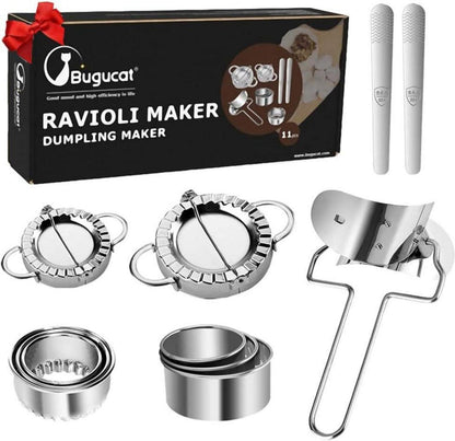Edelstahl Dumpling Maker Set 11-teilig Bugucat Teigtaschenformer